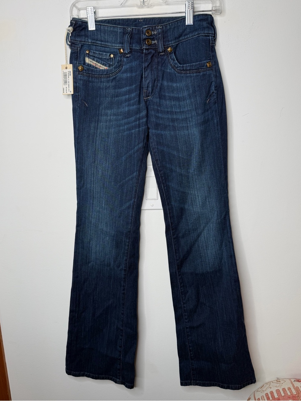 Diesel Ronhar Bootcut Jeans 25x32 Dark Wash Low Rise Flare NWT MSRP $180 - Picture 2 of 7